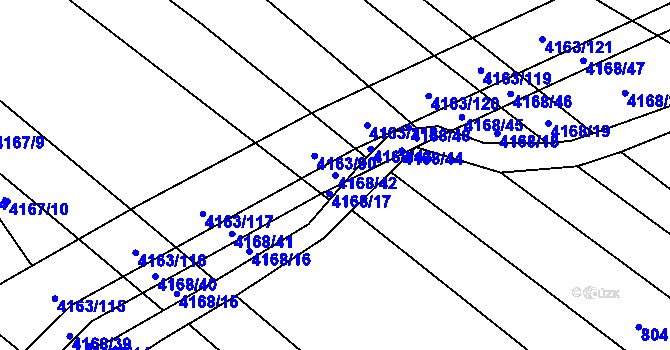 Parcela st. 4168/42 v KÚ Nemochovice, Katastrální mapa