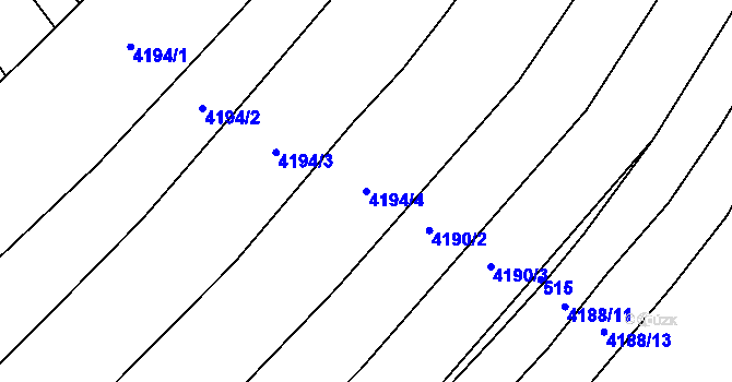 Parcela st. 4194/4 v KÚ Nemochovice, Katastrální mapa