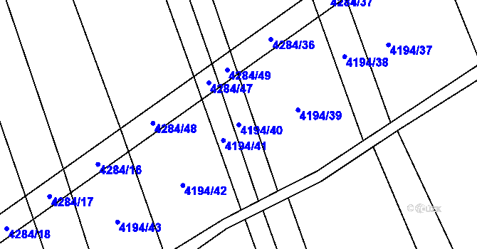 Parcela st. 4194/40 v KÚ Nemochovice, Katastrální mapa