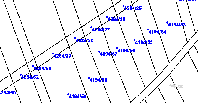 Parcela st. 4194/57 v KÚ Nemochovice, Katastrální mapa