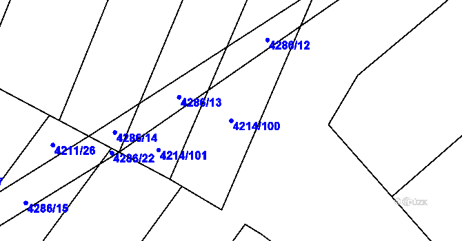 Parcela st. 4214/100 v KÚ Nemochovice, Katastrální mapa