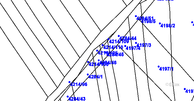 Parcela st. 4214/105 v KÚ Nemochovice, Katastrální mapa