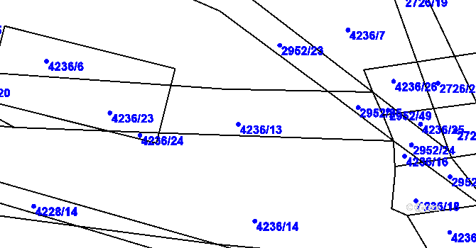 Parcela st. 4236/13 v KÚ Nemochovice, Katastrální mapa