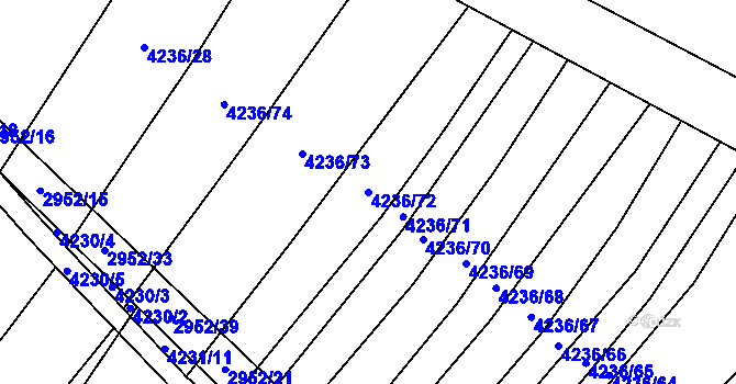 Parcela st. 4236/72 v KÚ Nemochovice, Katastrální mapa