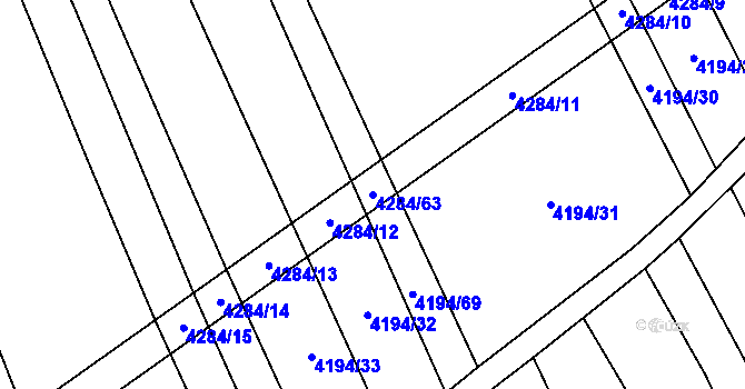 Parcela st. 4284/63 v KÚ Nemochovice, Katastrální mapa
