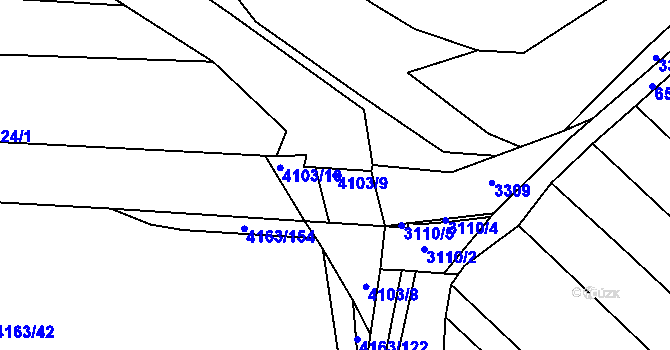 Parcela st. 4103/9 v KÚ Nemochovice, Katastrální mapa