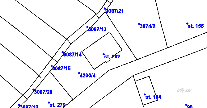 Parcela st. 282 v KÚ Nemochovice, Katastrální mapa