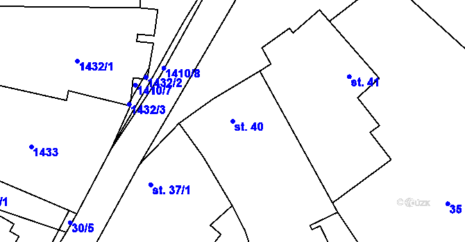 Parcela st. 40 v KÚ Nemojany, Katastrální mapa