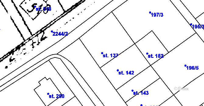 Parcela st. 137 v KÚ Nemojany, Katastrální mapa