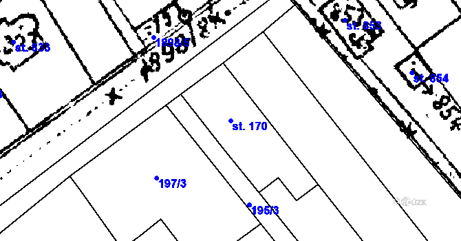 Parcela st. 170 v KÚ Nemojany, Katastrální mapa
