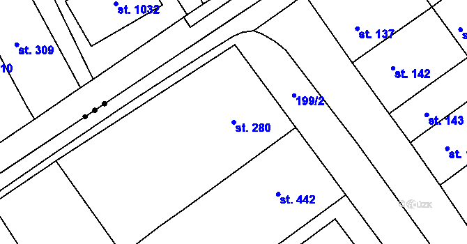 Parcela st. 280 v KÚ Nemojany, Katastrální mapa