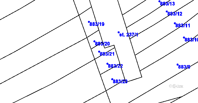 Parcela st. 883/21 v KÚ Nemojany, Katastrální mapa