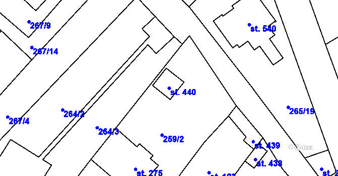 Parcela st. 440 v KÚ Nemojany, Katastrální mapa