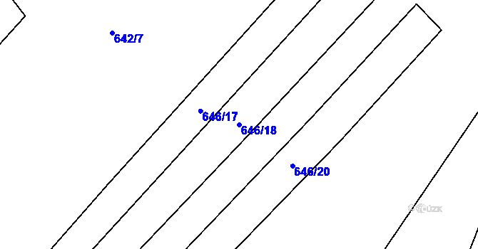 Parcela st. 646/18 v KÚ Nemojany, Katastrální mapa
