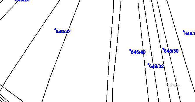 Parcela st. 646/23 v KÚ Nemojany, Katastrální mapa