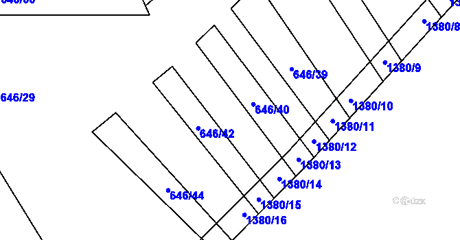 Parcela st. 646/41 v KÚ Nemojany, Katastrální mapa