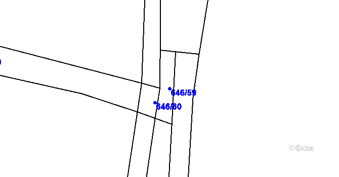 Parcela st. 646/59 v KÚ Nemojany, Katastrální mapa