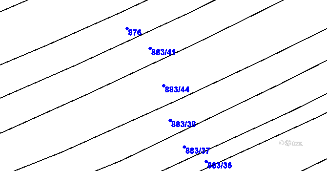 Parcela st. 883/44 v KÚ Nemojany, Katastrální mapa