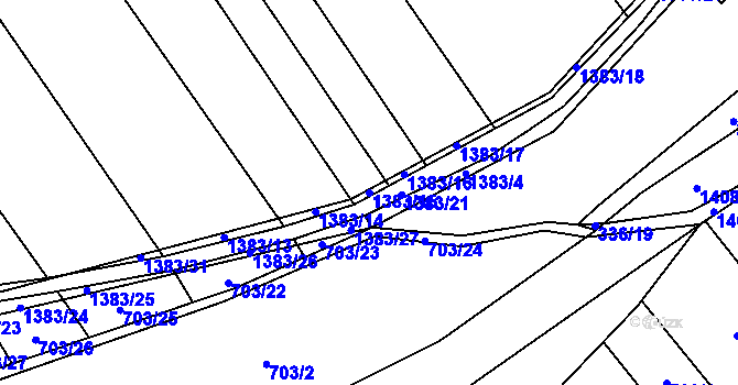 Parcela st. 1383/15 v KÚ Nemojany, Katastrální mapa