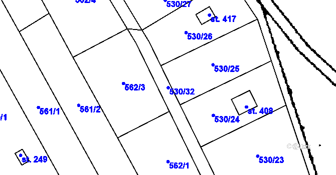 Parcela st. 530/32 v KÚ Nemojany, Katastrální mapa