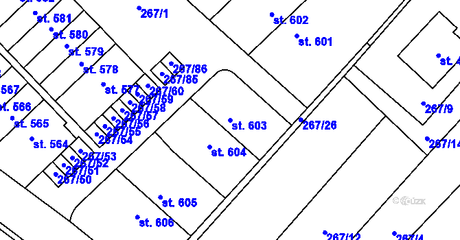 Parcela st. 603 v KÚ Nemojany, Katastrální mapa