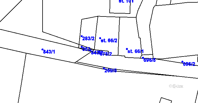 Parcela st. 678/2 v KÚ Nemojov, Katastrální mapa