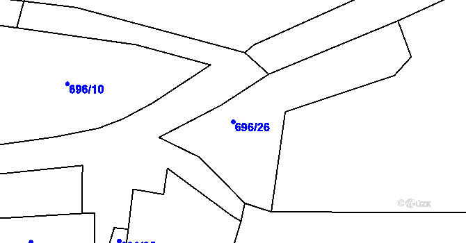 Parcela st. 696/26 v KÚ Nemojov, Katastrální mapa