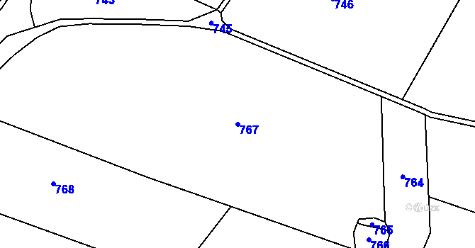 Parcela st. 767 v KÚ Nemojov, Katastrální mapa