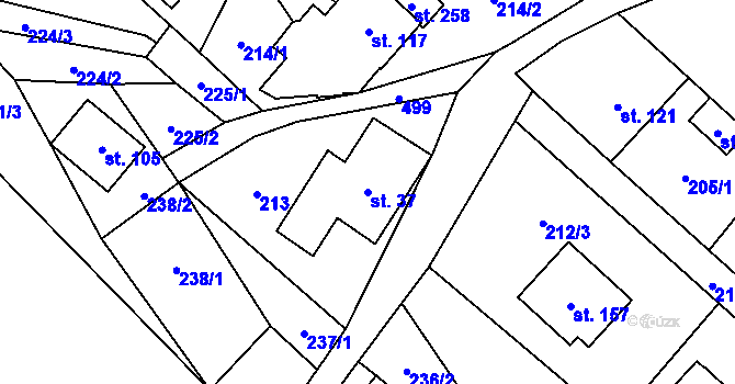 Parcela st. 37 v KÚ Dolní Nemojov, Katastrální mapa