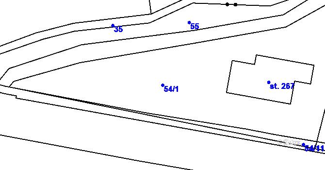 Parcela st. 54/1 v KÚ Dolní Nemojov, Katastrální mapa