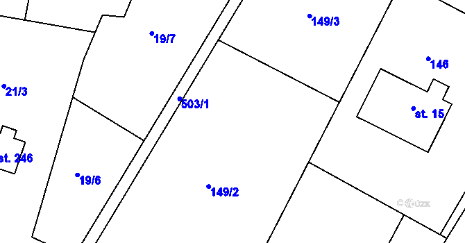 Parcela st. 149/2 v KÚ Dolní Nemojov, Katastrální mapa