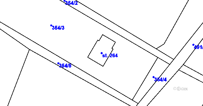 Parcela st. 264 v KÚ Dolní Nemojov, Katastrální mapa