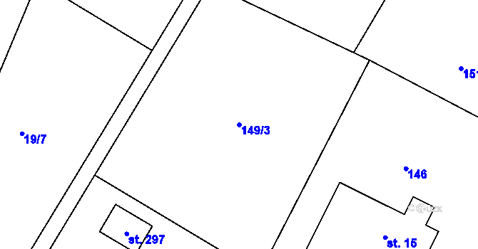 Parcela st. 149/3 v KÚ Dolní Nemojov, Katastrální mapa