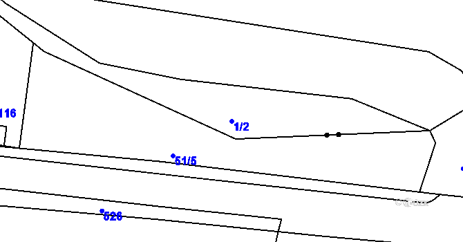Parcela st. 1/2 v KÚ Horní Nemojov, Katastrální mapa