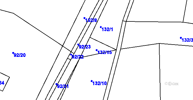Parcela st. 132/15 v KÚ Horní Nemojov, Katastrální mapa