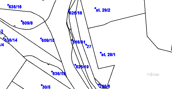 Parcela st. 27 v KÚ Nemošice, Katastrální mapa