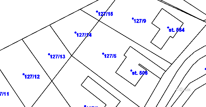 Parcela st. 127/5 v KÚ Nemošice, Katastrální mapa