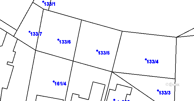Parcela st. 133/5 v KÚ Nemošice, Katastrální mapa
