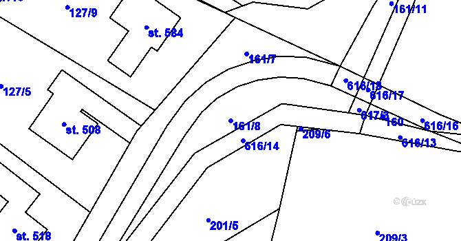 Parcela st. 161/8 v KÚ Nemošice, Katastrální mapa