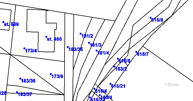Parcela st. 181/4 v KÚ Nemošice, Katastrální mapa