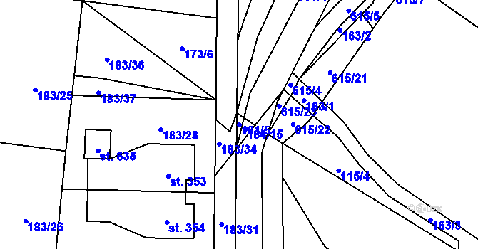 Parcela st. 181/5 v KÚ Nemošice, Katastrální mapa