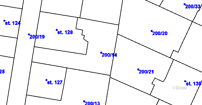 Parcela st. 200/14 v KÚ Nemošice, Katastrální mapa