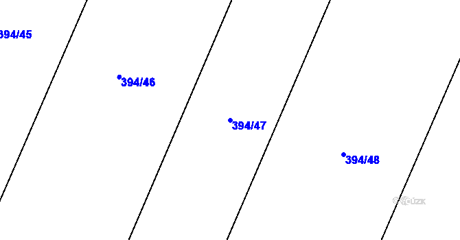 Parcela st. 394/47 v KÚ Nemošice, Katastrální mapa