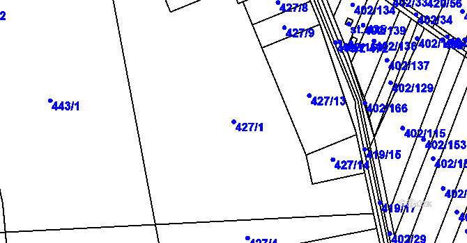 Parcela st. 427/1 v KÚ Nemošice, Katastrální mapa