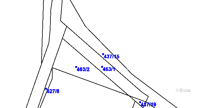 Parcela st. 437/15 v KÚ Nemošice, Katastrální mapa