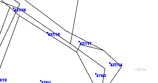 Parcela st. 437/17 v KÚ Nemošice, Katastrální mapa