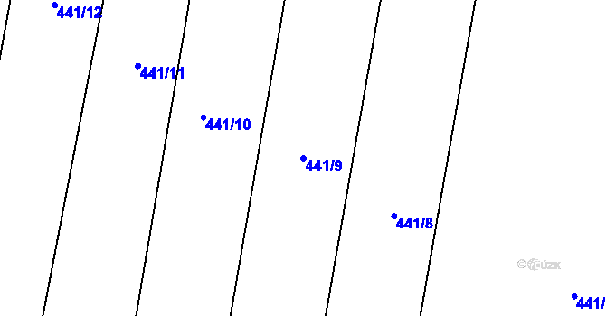 Parcela st. 441/9 v KÚ Nemošice, Katastrální mapa