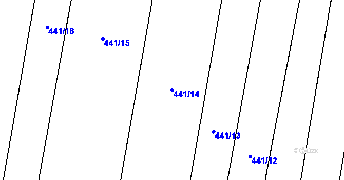 Parcela st. 441/14 v KÚ Nemošice, Katastrální mapa