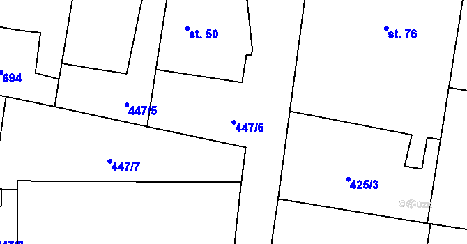 Parcela st. 447/6 v KÚ Nemošice, Katastrální mapa