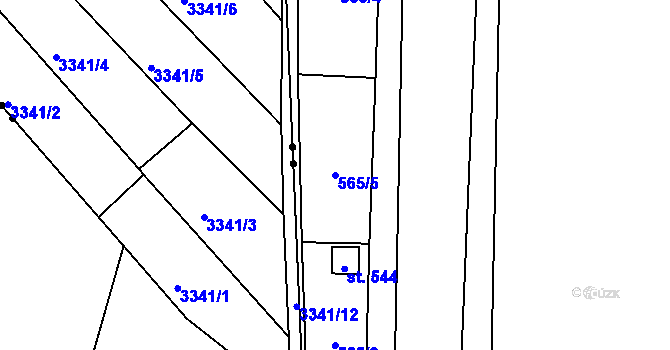 Parcela st. 565/5 v KÚ Nemošice, Katastrální mapa